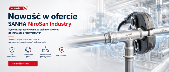Złączki nierdzewne do instalacji przemysłowych – SANHA NiroSan Industry w ofercie Hydromet Zamość