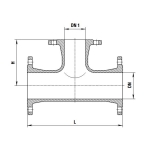 Trójnik żeliwny kołnierzowy T 80x50x80 ( 8510 ) HAWLE