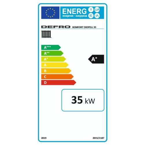 Kocioł, piec z podajnikiem pelletowy, pellet, pelet KOMFORT EKOPELL 35 KW podajnik z PRAWY strony DEFRO