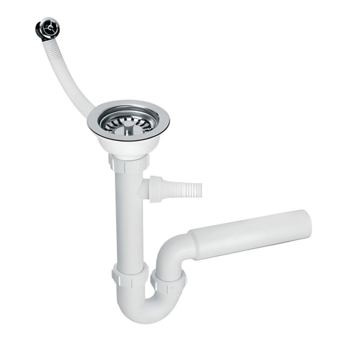 MCALPINE Syfon zlewozmywakowy rurowy 3,5"x50mm z podłączeniem do pralki lub zmywarki, spust z przelewem
