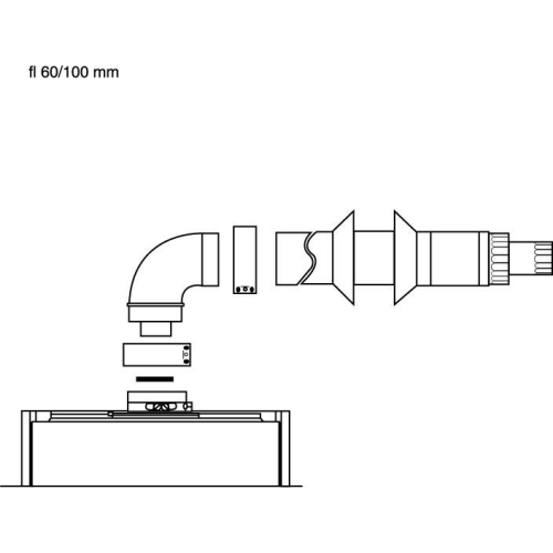 Zestaw odprowadzający spaliny 60/100 SGA FB L-900mm - zdjęcie produktu