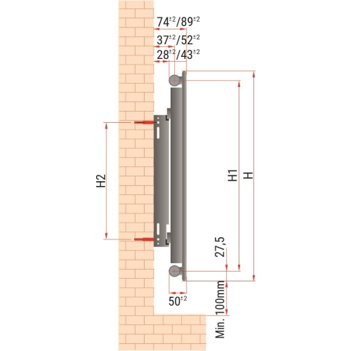 Stalowy Grzejnik Panelowy TYP-11 600x1400 BOCZNE Z MOCOWANIEM DIAMOND