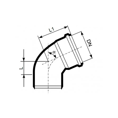 Kolano UdBB 50/67 Ultra-dB niskoszumowe niebieskie 146325 Magnaplast