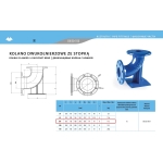 Kolano kołnierzowe stopowe typ N DN80 8 otworów PN16, żeliwo sferoidalne METALPOL