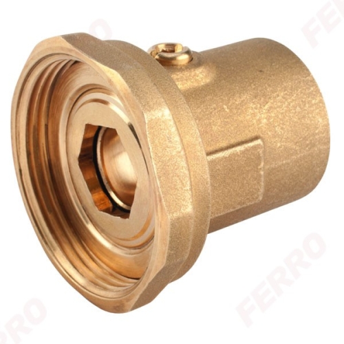 Zawór kulowy 1” z półśrubunkiem do pompy 1 1/2” FERRO - zdjęcie produktu