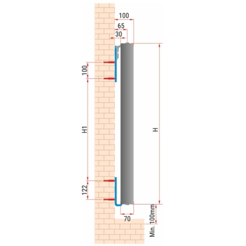 Stalowy Grzejnik Panelowy Design Pionowy TYP-20 1600X600, Z. DOLNE CENTRYCZNE (V) DIAMOND