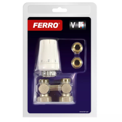 Zestaw termostatyczny prosty do grzejników dolnozasilanych z głowicą GT11 FERRO-52895