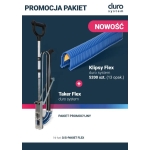 Pakiet klips FLEX do takera, tackera 50mm NIEBIESKI 13 opakować + tacker FLEX DURO ARKA