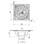 Wpust posadzkowy żeliwny 300x300 Kratka Garażowa Syfonem DN110 M125 12,5 T Standartpark Vodaland