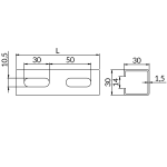 Profil 30x30-1.5 2000mm, SZA1,5L2000, A1,5 NICZUK