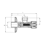 Zawór kątowy GFT grzybkowy z filtrem MAESTRO 1/2