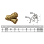 Filtr skośny do wody mosiężny z wkładem magnetycznym 1 1/2