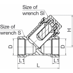 Filtr skośny do wody mosiężny z wkładem magnetycznym 1 1/2