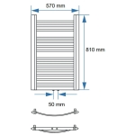 Grzejnik łazienkowy TGŁP 14/50 BIAŁY rozstaw 50mm TERVO
