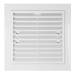 Kratka wentylacyjna 350x350 mm z siatką i uchwytami mocującymi, biała VENTIKA