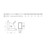 Kolano poziome 220x90 mm, 90 st., białe VENTS