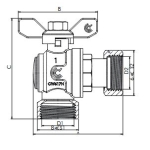 Zawór kulowy z ruchomą nakrętką W/W 1