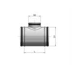 Trójnik redukcyjny DN 125/125 ocynkowany z uszczelką FORVENT