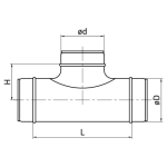 Trójnik symetryczny z odejściem tłocznym, redukcyjny DN160/125 ocynkowany z uszczelką TCPL LINDAB