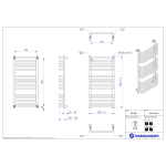 Grzejnik łazienkowy drabinkowy 500mm x 1038mm ROZSTAW 450mm BIAŁY BOL-50/100 BOLERO INSTAL PROJEKT