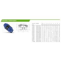 Złączka zaciskowa redukcyjna PE 40x25 WAVIN