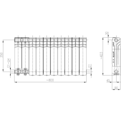 Grzejnik aluminiowy G 350 F 423 x 805 x 90 mm 873 W KFA