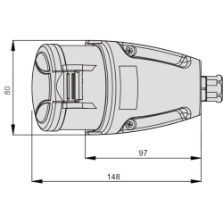 Gniazdo izolacyjne stałe 5P 32A 250/400V czerwone IP44 2642-126