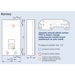 Elektryczny przepływowy podgrzewacz wody PPE4.B-10/11/12/15 KOSPEL