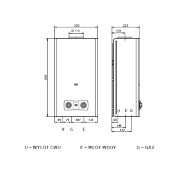 Podgrzewacz gazowy, przepływowy FONTE LX 11l/min 9,1 – 18,5kW MTN BERETTA