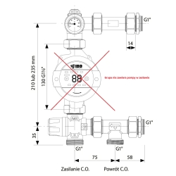 IBO GP MIX T [235mm] Grupa pompowa rozdzielacza BEZ POMPY KAT01172