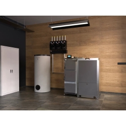 Kocioł, piec z podajnikiem pelletowy, pellet, pelet KOMFORT EKOPELL 20 KW podajnik z PRAWEJ strony DEFRO