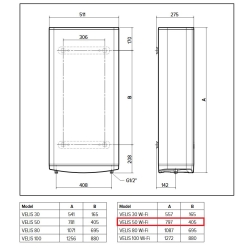 Podgrzewacz elektryczny pojemnościowy VELIS PRO WIFI 50V - 50 l 1.5 kW ARISTON