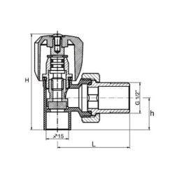 Zawór grzejnikowy kątowy 15 x 1/2