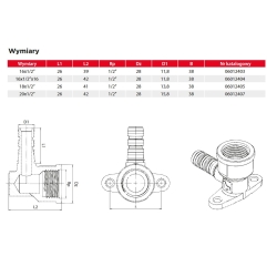 Kolano zaprasowywane z uszami GW 20x1/2