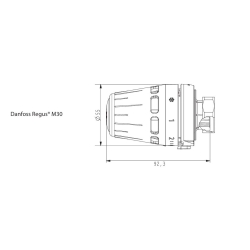 Głowica termostatyczna Danfoss Regus M30x1.5, czujnik wbudowany DANFOSS