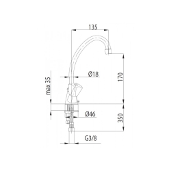 STANDARD BATERIA KUCHENNA STOJĄCA, 135 MM, CHROM KFA