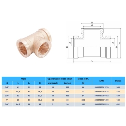 Trójnik mosiężny 3/8 ( DN10 )