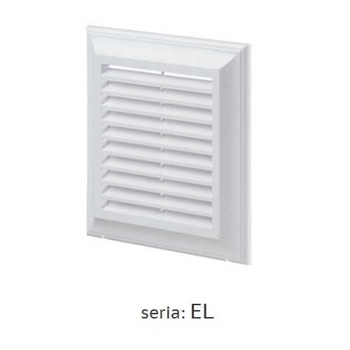 Kratka wentylacyjna 180x250 mm z siatką bez kołnierza, biała VENTIKA