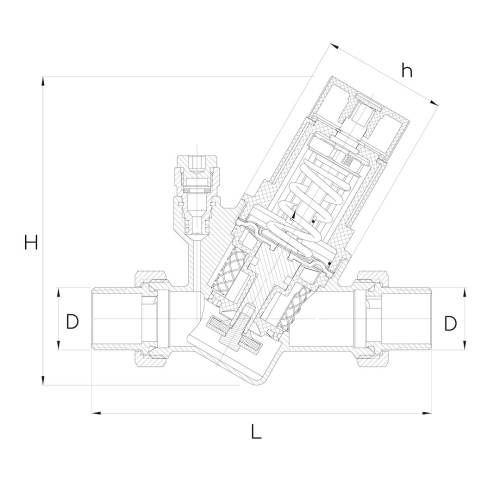 Reduktor ciśnienia 3/4'' ( DN20 ) GFT RCS ZE ŚRUBUNKIEM GOSHE FUTURE TECH
