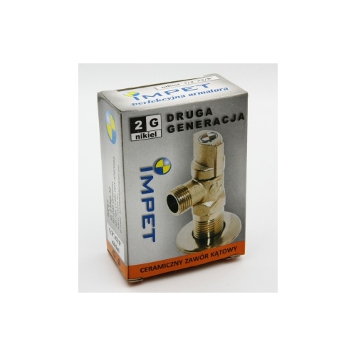 Zawór kątowy ceramiczny 2G 1/2"x3/4" nikiel IMPET