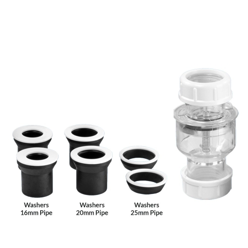 Zawór zwrotny, transparentny z wariantami redukcji TUN5-CL-E MCALPINE