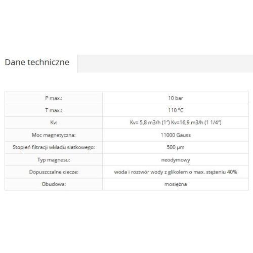 Separator magnetyczny z filtrem i osadnikiem oraz nakrętką 3/4