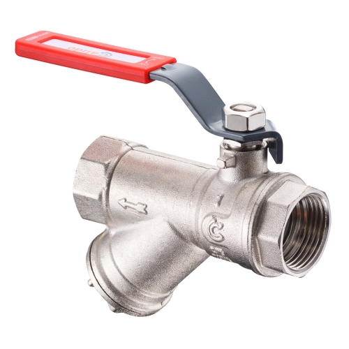Zawór kulowy wodny PROSTY GW/GW 3/4" ( DN20 ) PN30 RĄCZKA Z FILTREM, z dławicą, uszczelnienie dynamiczne, uchwyt motylkowy, nikiel SERIA S30 ARKA