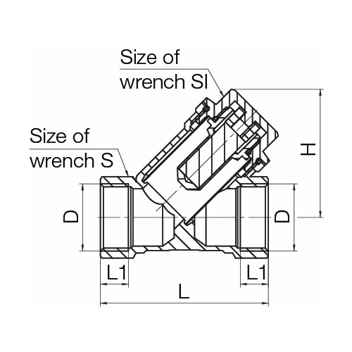 Filtr skośny do wody mosiężny z wkładem magnetycznym 1 1/2