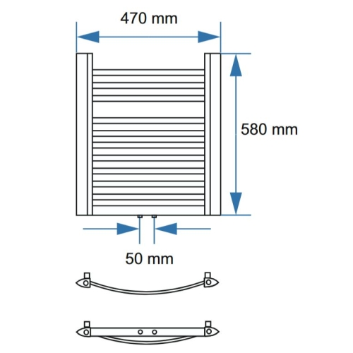 Grzejnik łazienkowy TGŁP 10/40 BIAŁY rozstaw 50mm TERVO