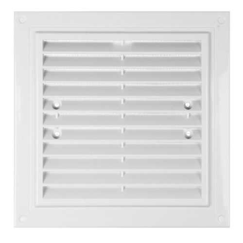 Kratka wentylacyjna 350x350 mm z siatką i uchwytami mocującymi, biała VENTIKA