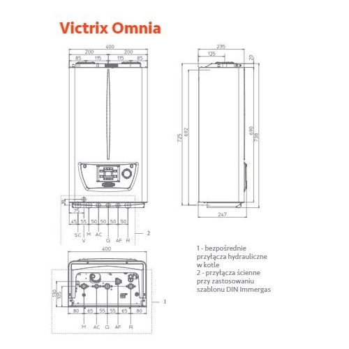 Kocioł gazowy kondensacyjny dwufunkcyjny Victrix OMNIA V2 20 c.w.u 3,9-26 kW IMMERGAS