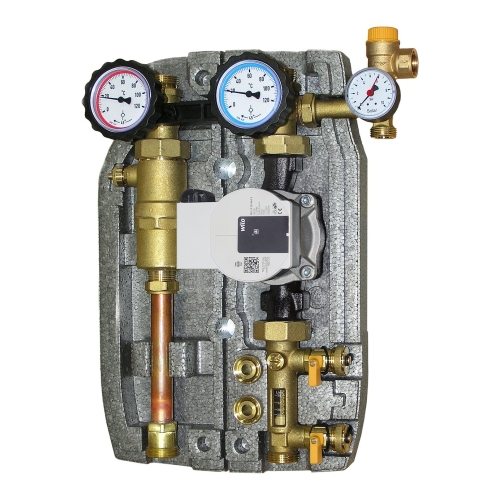 Grupa pompowa dwudrogowa 2-12l/min z pompą GRUNDFOS UPM3.25-75 ( 303651SB-12 ) gwint 3/4" S2 SOLAR 3 KOSPEL