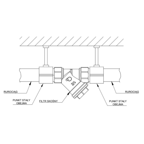 Filtr do wody skośny PN-M-75002 2