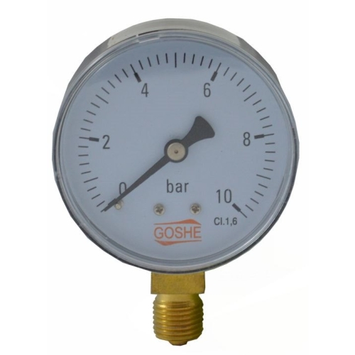 Manometr M 63 R 0,1 MPa (1,0 bar) podejście od dołu 1/4" GOSHE